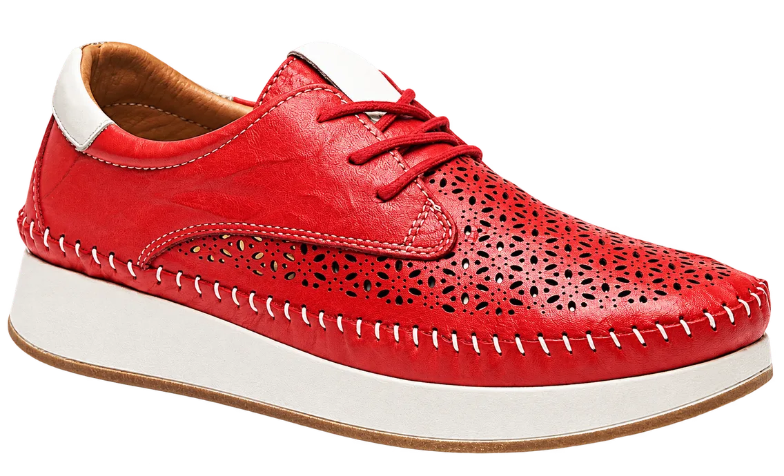 C. RED Perforated Lace-Up